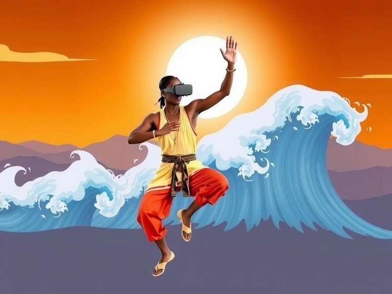 VR Bollywood Dance Wave player demonstrating proper dance technique